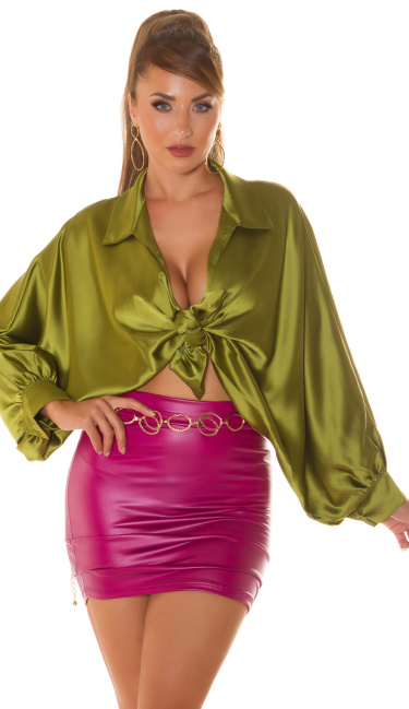Crop blouse Oversized look Green